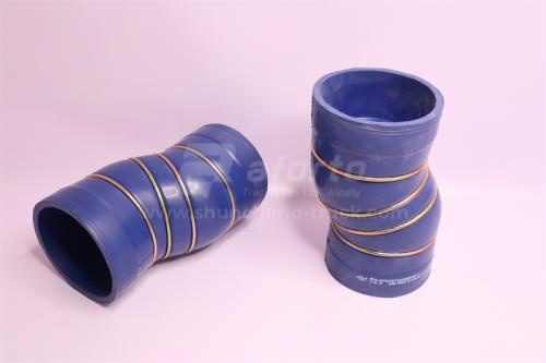 Патрубок интеркулера 100*225 (синий ,S -образный)HOWO QINYAN