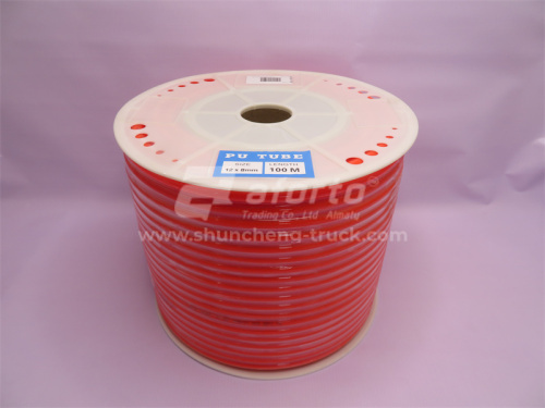 Трубка воздушная пластмассовая D = 12мм PU красная 100м