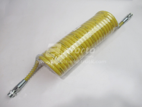 Шланг воздушный витой на полуприцеп  желтый (7.5 метров, ДВУХСЛОЙНЫЙ) (22*1,5) УНИВЕРСАЛЬНОЕ (5410-5