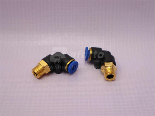 Фитинг воздушный угловой резьба=01=1/8=10mm под трубку Ф5 (металл+пластик) LPL