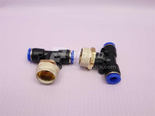 Фитинг воздушный тройник резьба=04=1/2=22mm под трубку Ф8 (металл+пластик) LPB