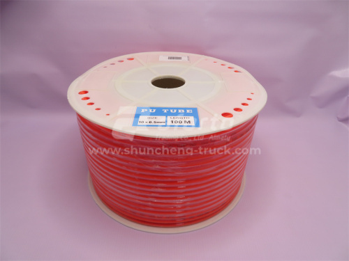 Трубка воздушная пластмассовая D = 10мм PU красная 100м