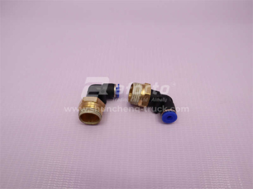 Фитинг воздушный угловой резьба=03=3/8=16mm под трубку Ф4 (металл+пластик) LPL