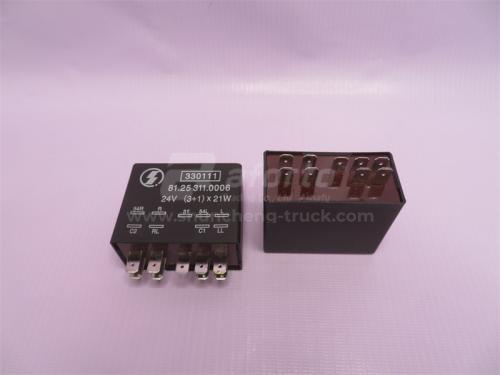 Реле поворотов SHAANXI F2000/X3000 (9 контактов)  пластмасса+?металл (хорошее качество)