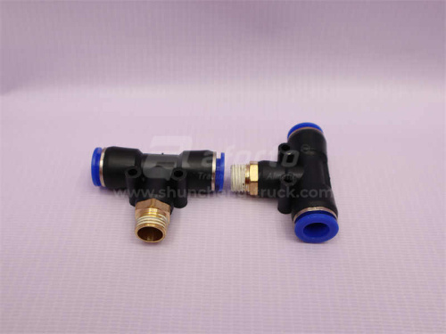 Фитинг воздушный тройник резьба=02=1/4=12mm под трубку Ф10 (металл+пластик) LPB