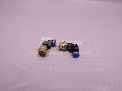 Фитинг воздушный угловой резьба=02=1/4=12mm под трубку Ф4 (металл+пластик) LPL