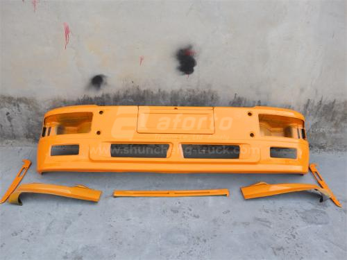 Бампер SHAANXI F2000 цельный металлический желтый (хорошее качество)