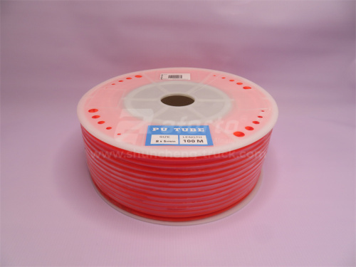 Трубка воздушная пластмассовая D = 8мм PU красная 100м