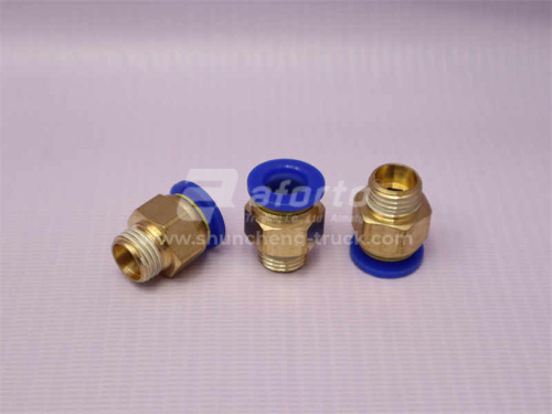 Фитинг воздушный прямой резьба=02=1/4=12mm под трубку Ф10 (металл+пластик) LPC 10-02