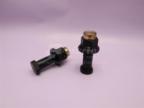 Шпилька колеса 22*85*1.5 SHAANXI/NORD BENZ переднего с насечкой с пылезащитным колпачком QINYANG