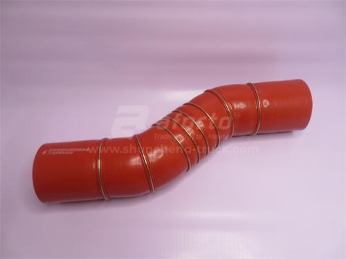 Патрубок интеркулера 110*112*125/505 (синий ,S -образный) SHAANXI F3000 QINYAN