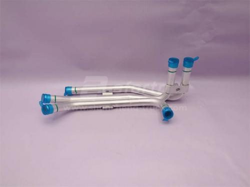 Труба крана печки SHAANXI X3000/X5000 алюминневый в сборе (оригинал)