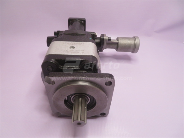 Гидронасос подъёма кузова CBD-F100 (6 шлицов правого вращения с клапаном) (оригинал) Гидронасос подъёма кузова CBD-F100 (6 шлицов правого вращения с клапаном) (оригинал)