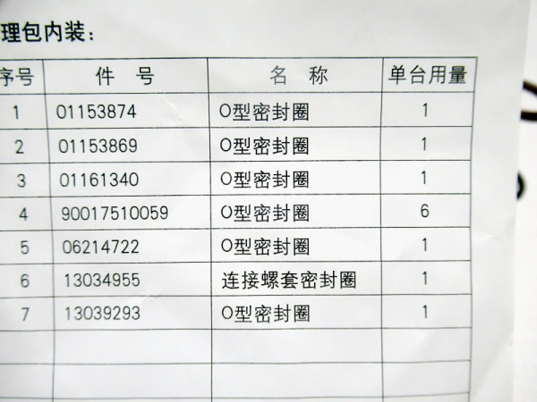 Ремкомплект системы охлаждения двигателя WEICHAI WP6.210E32/TD226B (оригинал)