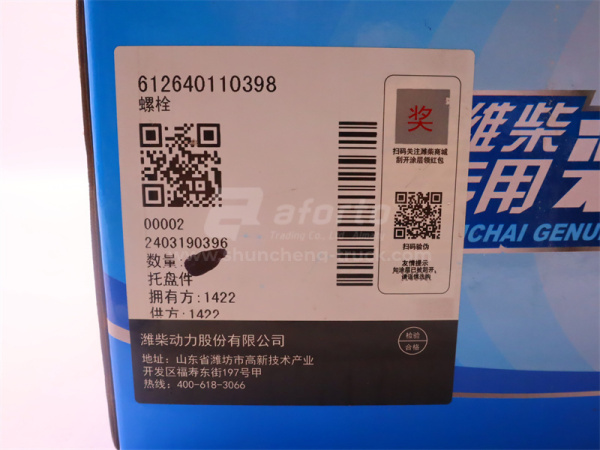 Болт с шляпкой 10*12*1.5 крышка батарейного отсека WEICHAI WP10.340E22 (оригинал)