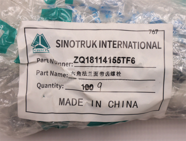 Болт с шляпкой 14*155*1.5 кронштейн гидроусилителя рулевого управления HOWO TX (оригинал)