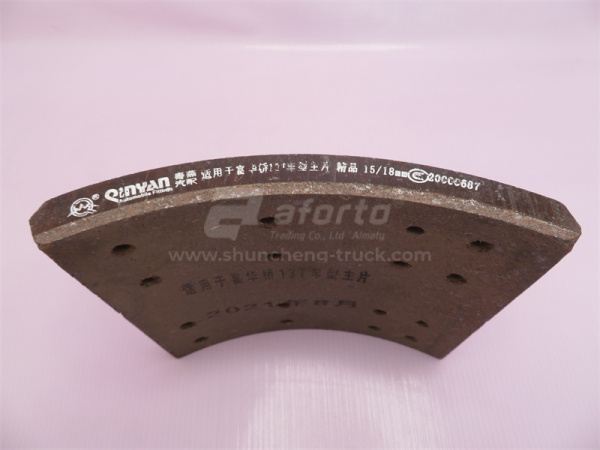 Накладка колодки тормозной FUWA 13T задней 180*200 16 отв.18mm QINYAN