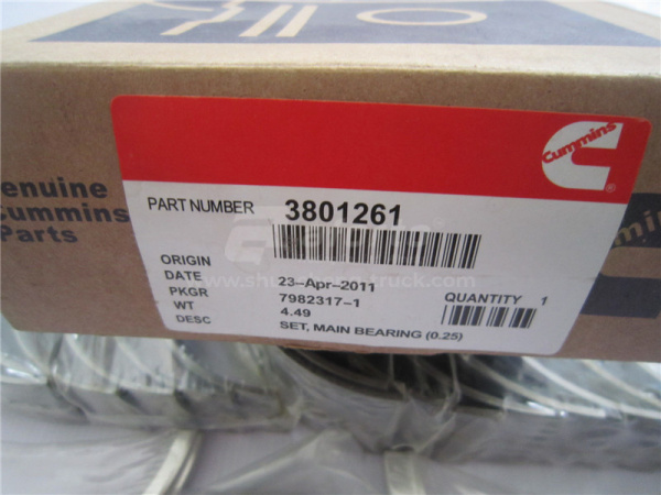 Вкладыши коренные CUMMINS NT855-C280 +0.25