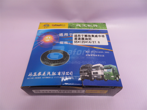 Сальник дифференциала FAW 300 95*125*14/27.8 среднего моста QINYAN