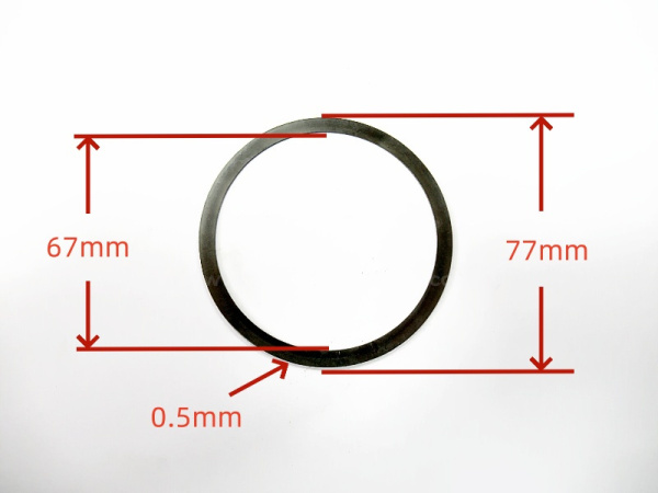 Шайба регулировочная STEYR бортового редуктора S = 0,5  67*77*0,5 мм