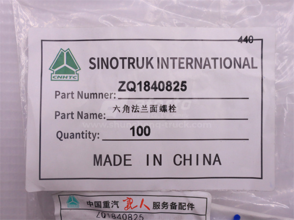 Болт с шляпкой 8*25*1.25 подножки высокого положения HOWO TX (оригинал)