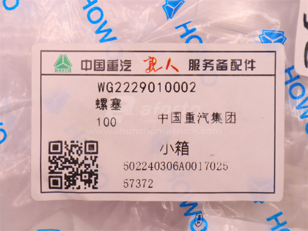 Пробка 24*14*1.5 резьбовая КПП HW 18709/15710/19710 (оригинал)