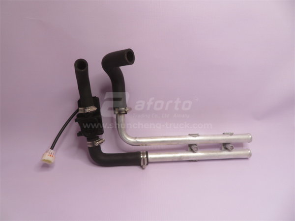 Труба крана печки SHAANXI X3000/X5000 алюминневый в сборе