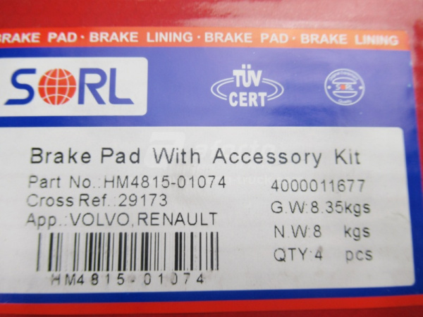 Колодки тормозные дисковые VOLVO, RENAULT (29173, 29203)