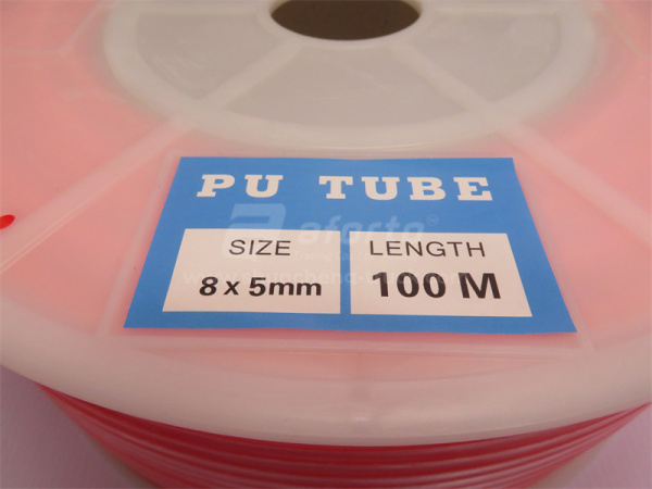 Трубка воздушная пластмассовая D = 8мм PU красная 100м