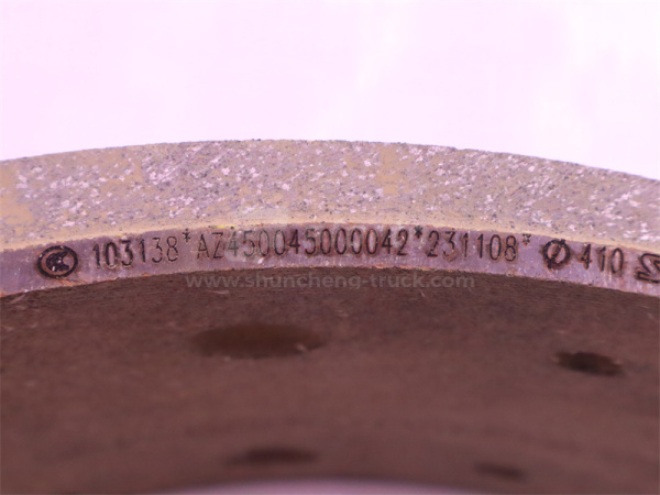 Накладка колодки тормозной HOWO 2013/TX передней 160 8 отв. (оригинал)